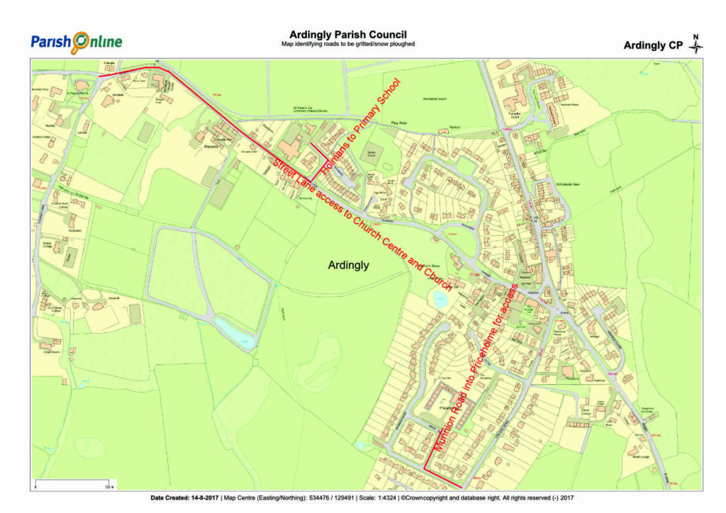 Map of roads to be cleared